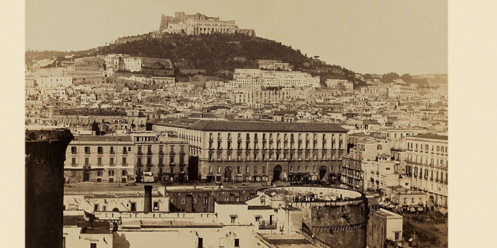 Billede af en by fra 1800-tallet i et eventyr